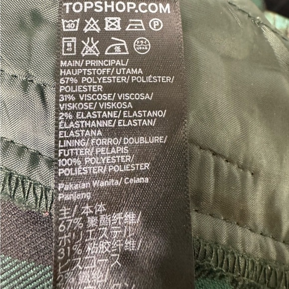 Topshop Plaid Check Paperbag Waist Belted Trouser Size 4 - Picture 12 of 13